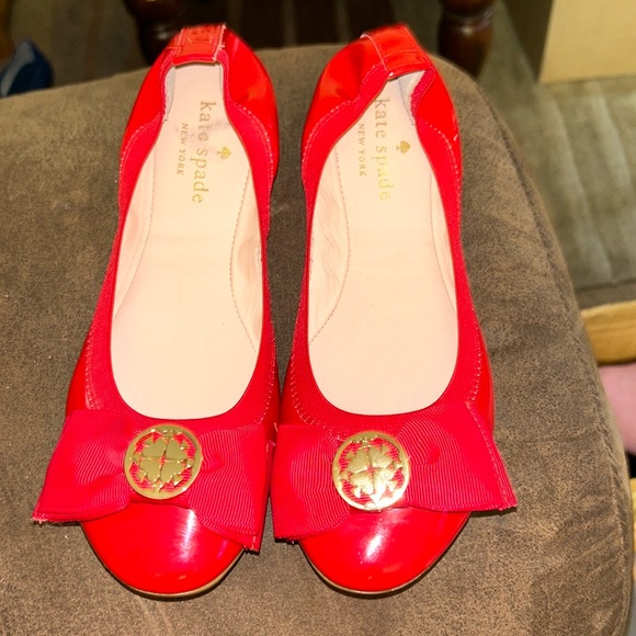kate spade Shoes - New Kate Spade ♠️ red Ballerina Flats with front bow